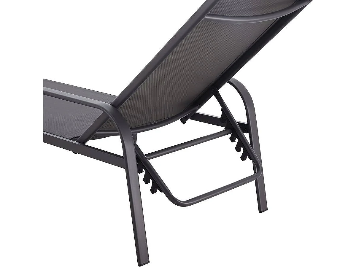 Ligbed set 2 ligstoelen metaal "Farniente"- Grijs