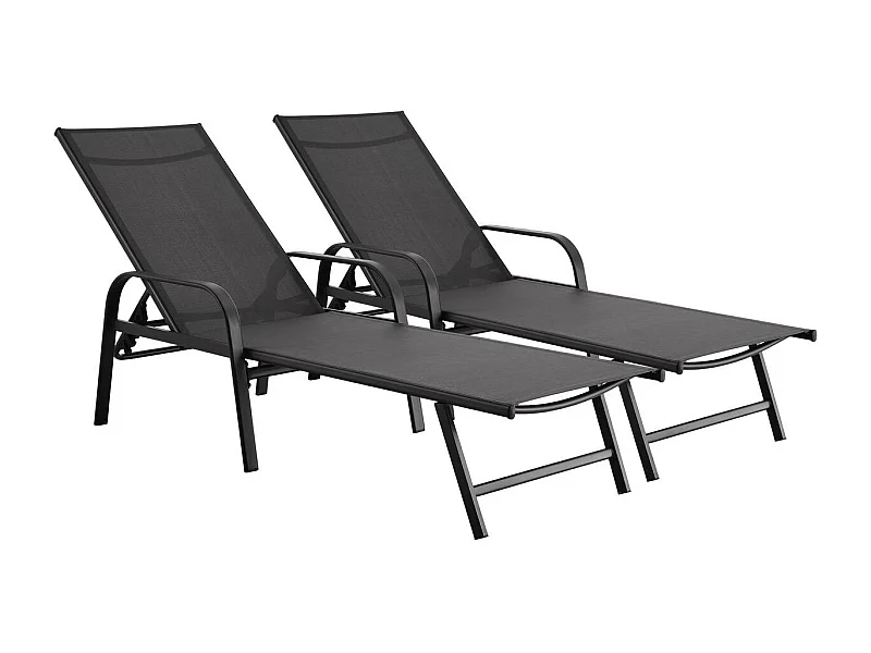 Juego de 2 tumbonas de metal "Farniente" - Gris
