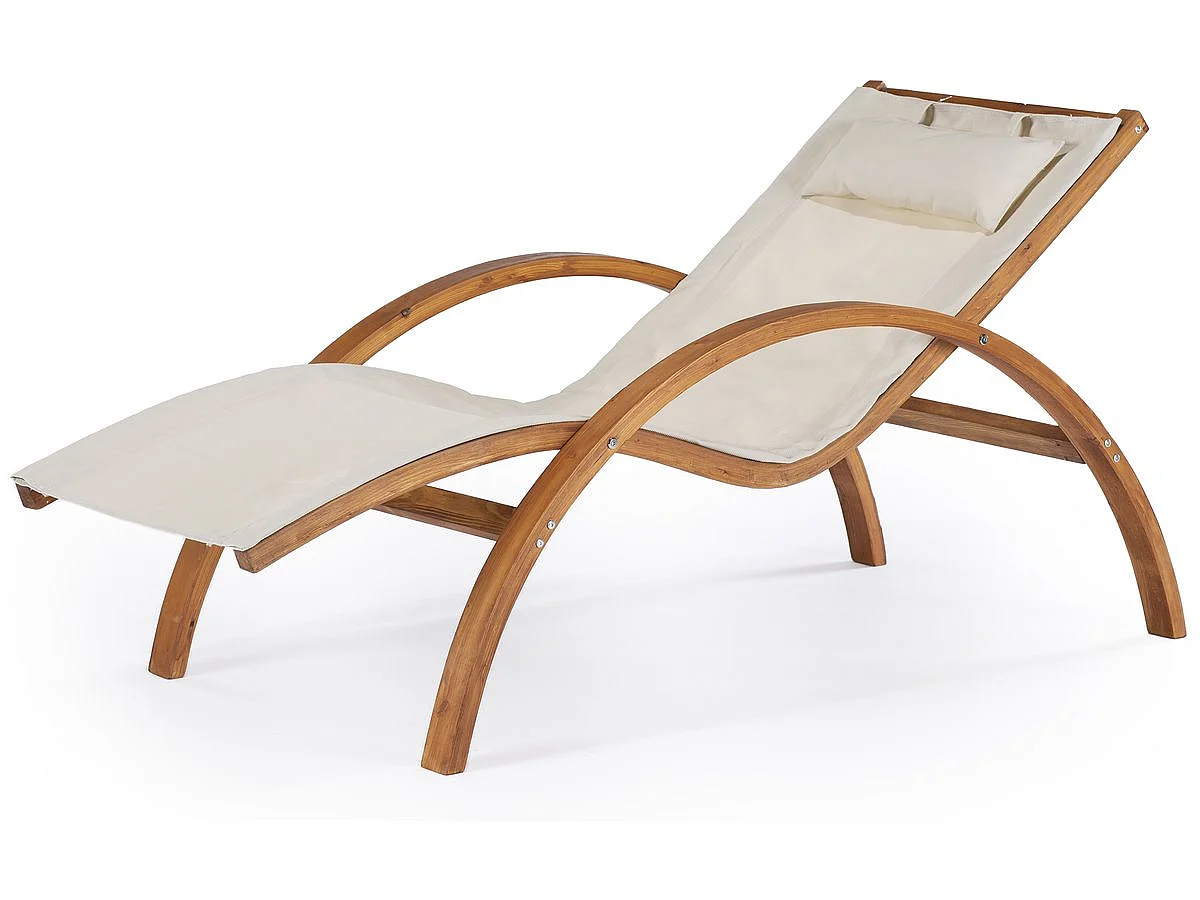 Bain de soleil en bois "Longer" - Ecru