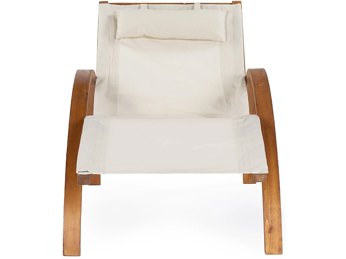 Bain de soleil en bois "Longer" - Ecru