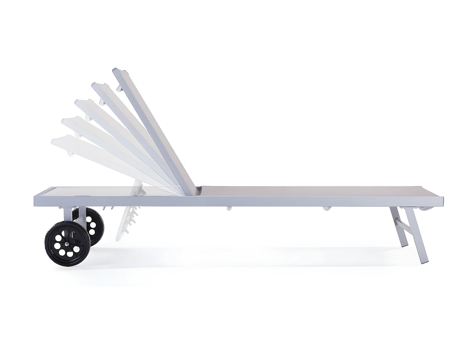 Bain de soleil en aluminium et textilène "Bella" - Phoenix - Taupe - Lot de 2