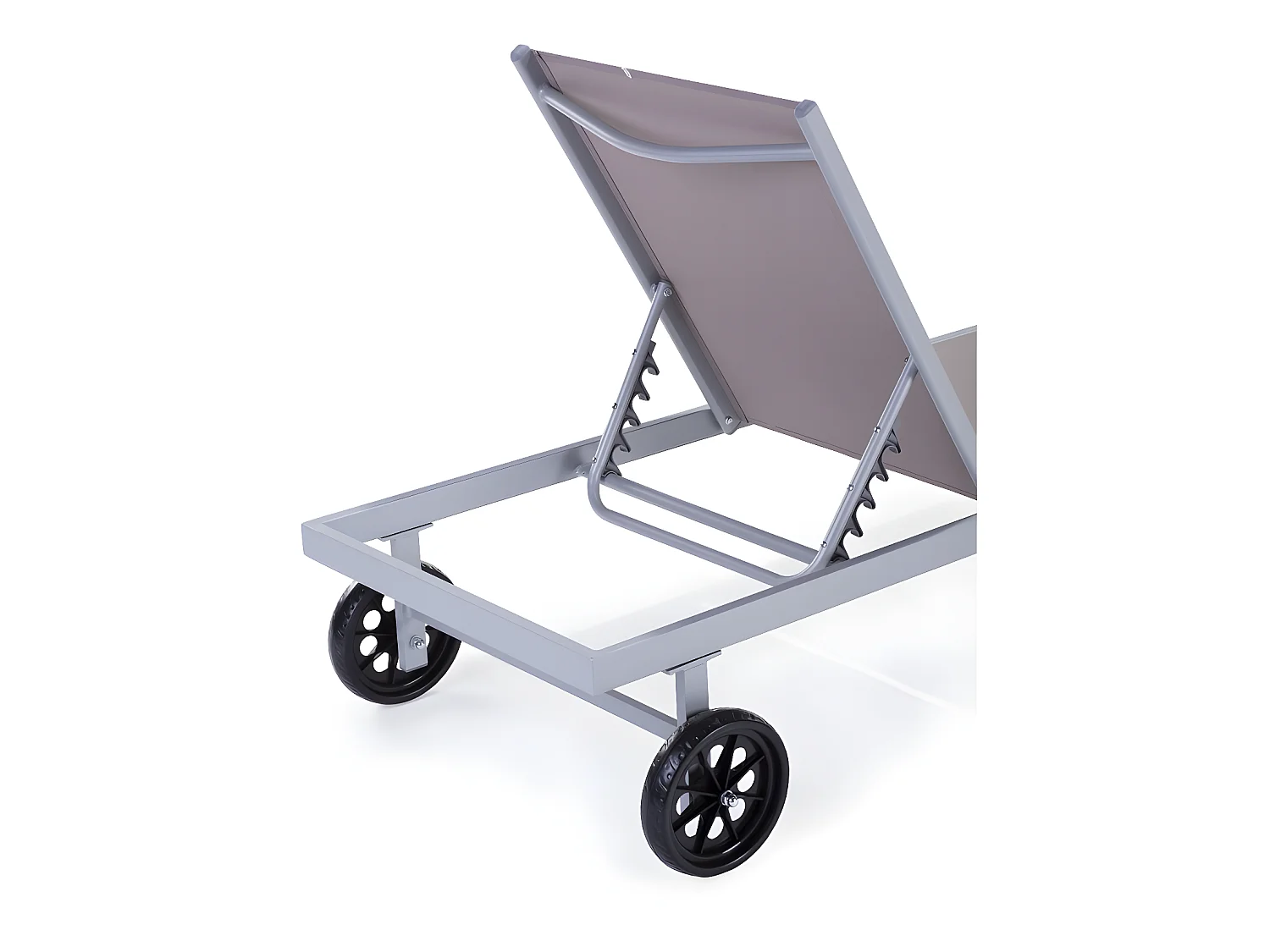 Bain de soleil en aluminium et textilène "Bella" - Phoenix - Taupe - Lot de 2