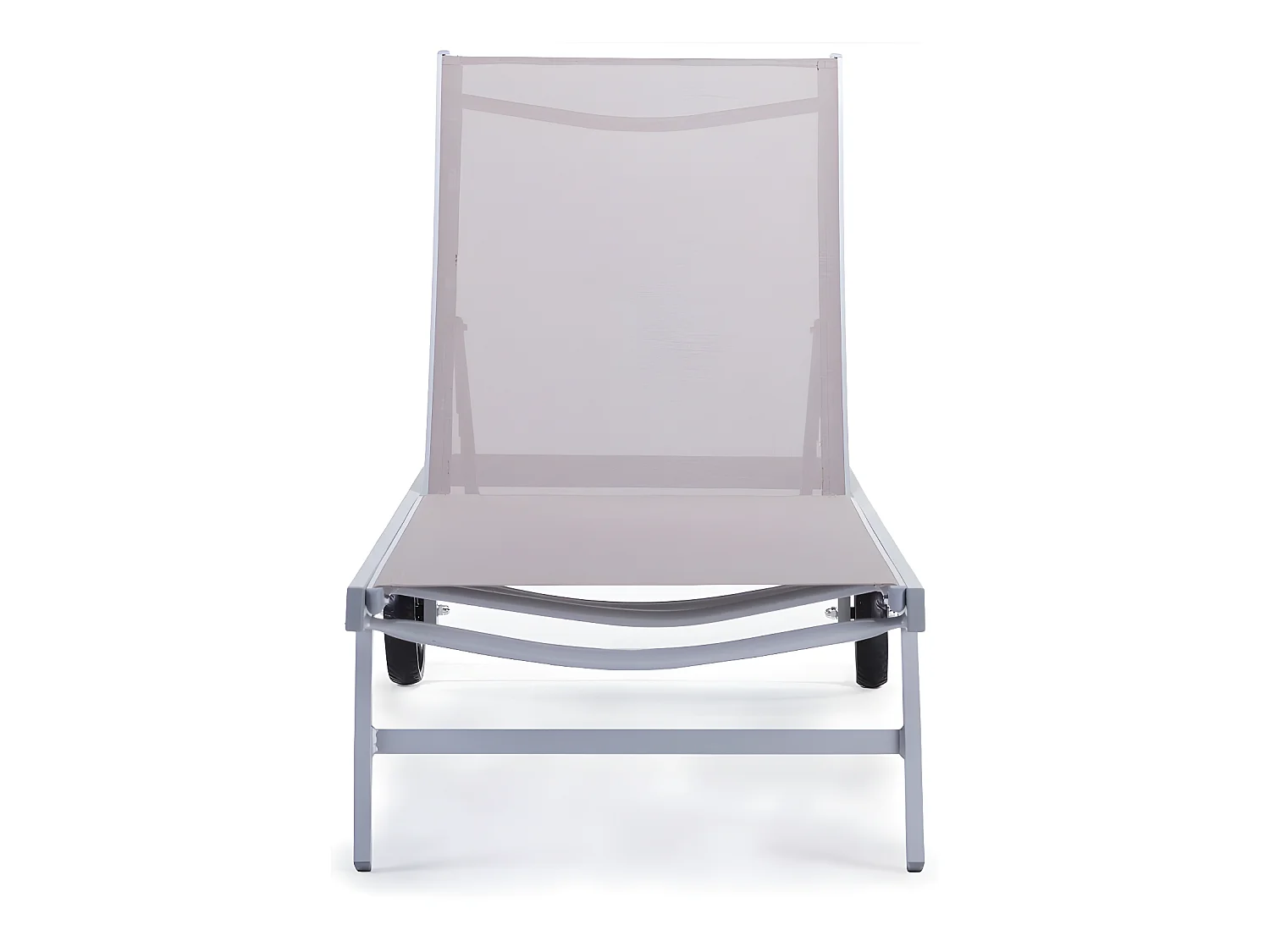 Bain de soleil en aluminium et textilène "Bella" - Phoenix - Taupe - Lot de 2