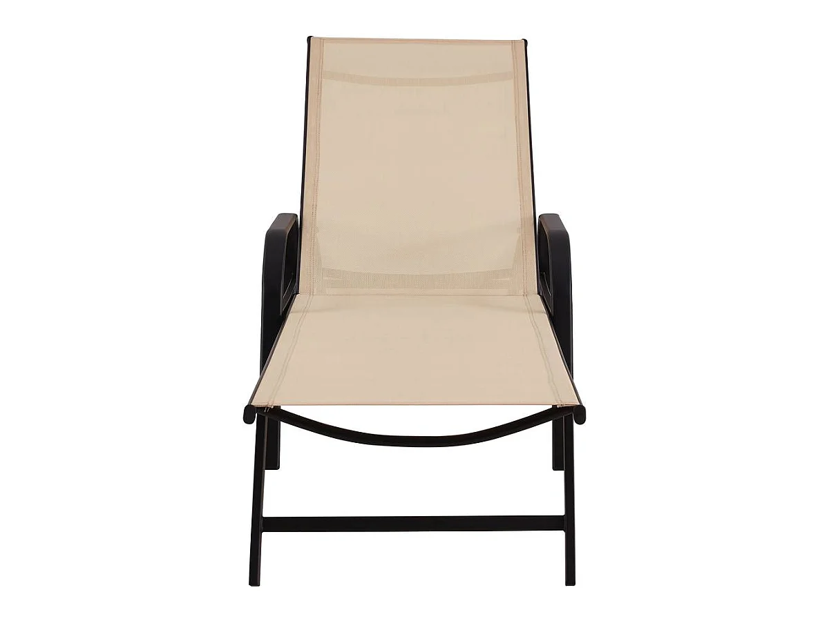 Conjunto de 2 espreguiçadeiras de metal "Farniente" - Bege, confortáveis e resistentes para relaxar ao ar livre