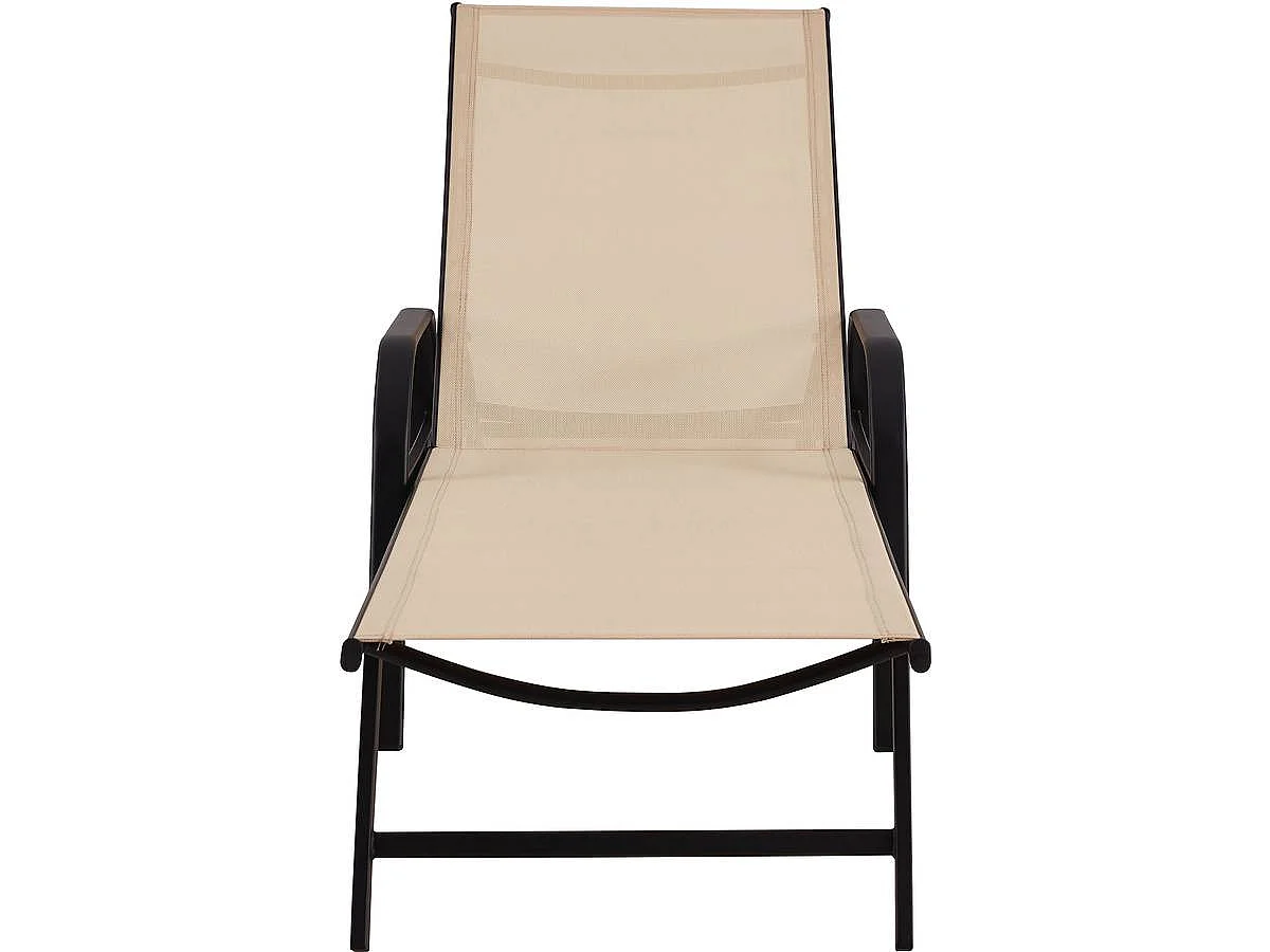 Juego de 2 tumbonas metálicas "Farniente" - Beige