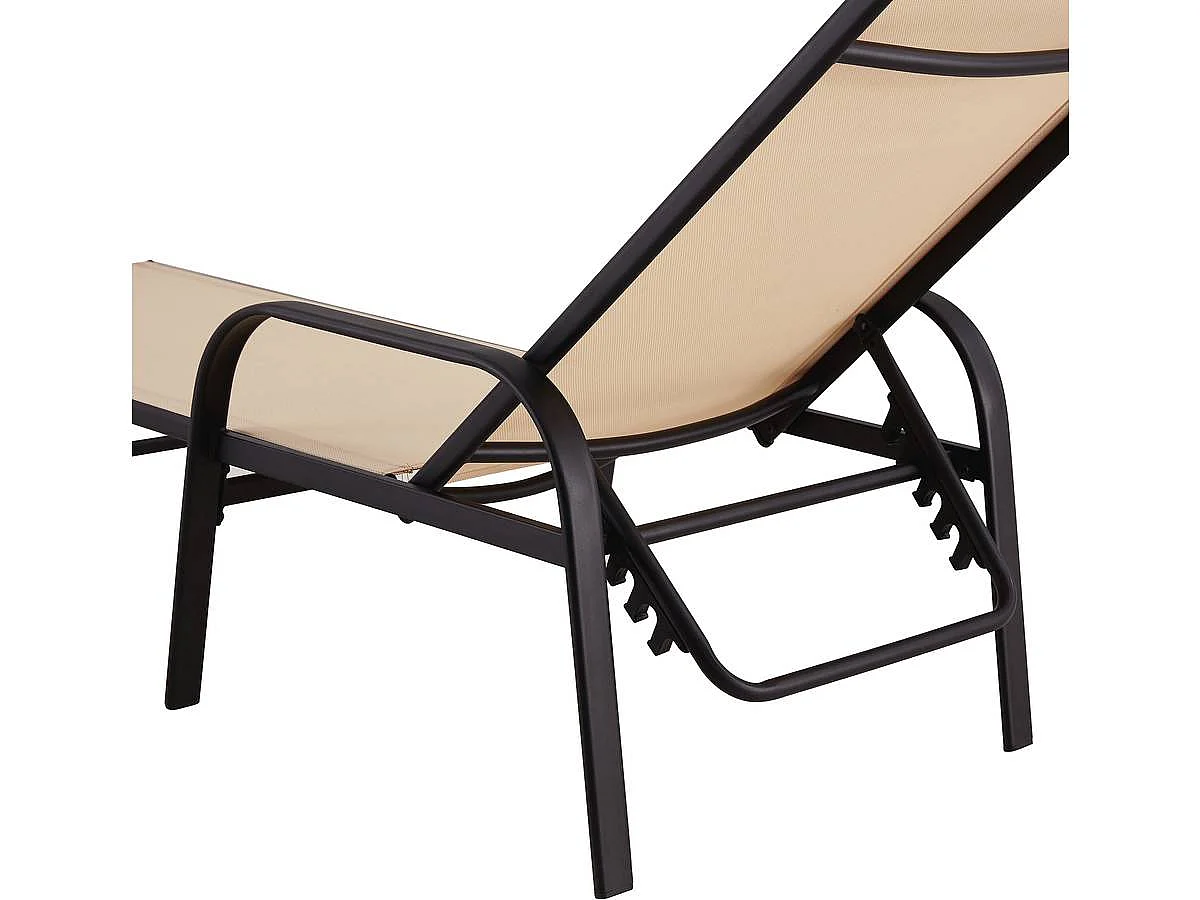Juego de 2 tumbonas metálicas "Farniente" - Beige