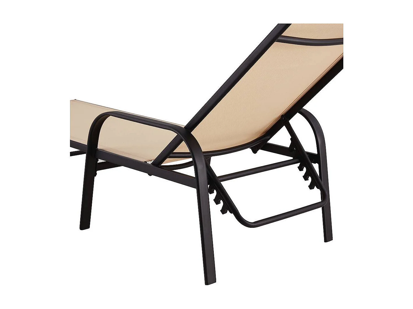 Ligbed set 2 ligstoelen metaal "Farniente" - Beige - lichtbruin