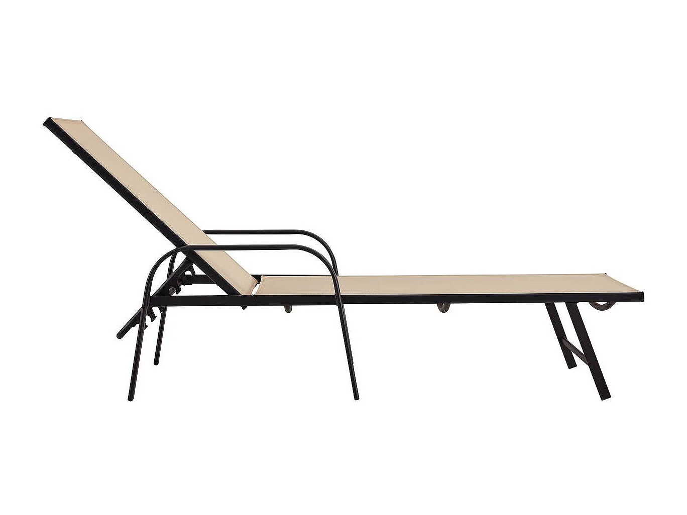 Ligbed set 2 ligstoelen metaal "Farniente" - Beige - lichtbruin