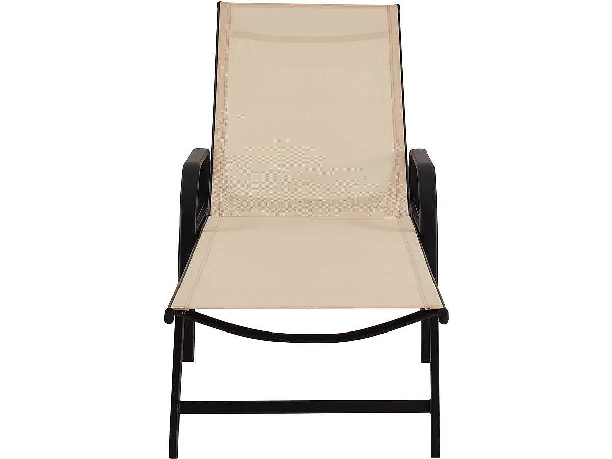 Set di 2 lettini prendisole in metallo "Farniente" - Beige