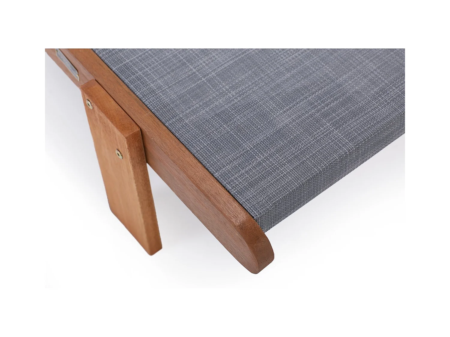 Ligbed set 2 houten ligstoelen hardhout "Saïgon" - Maple - Grijs