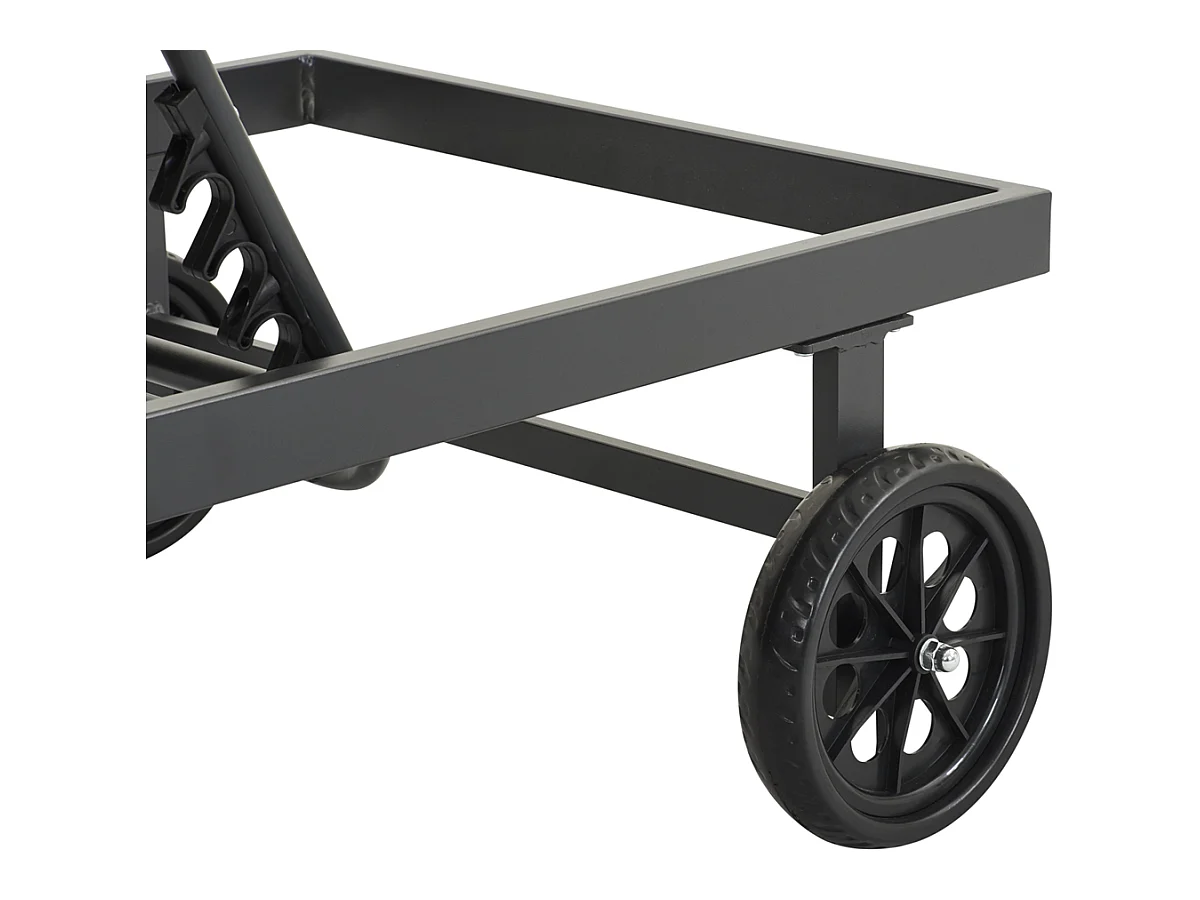 Textilène gewatteerde ligstoel "Bella" - Phoenix - Donkergrijs, multi-positie verstelbare rugleuning en verplaatsbare wielen