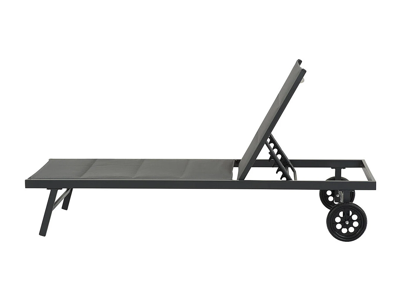 Bain de soleil textilène matelassé et aluminium "Bella" - Phoenix - Gris foncé