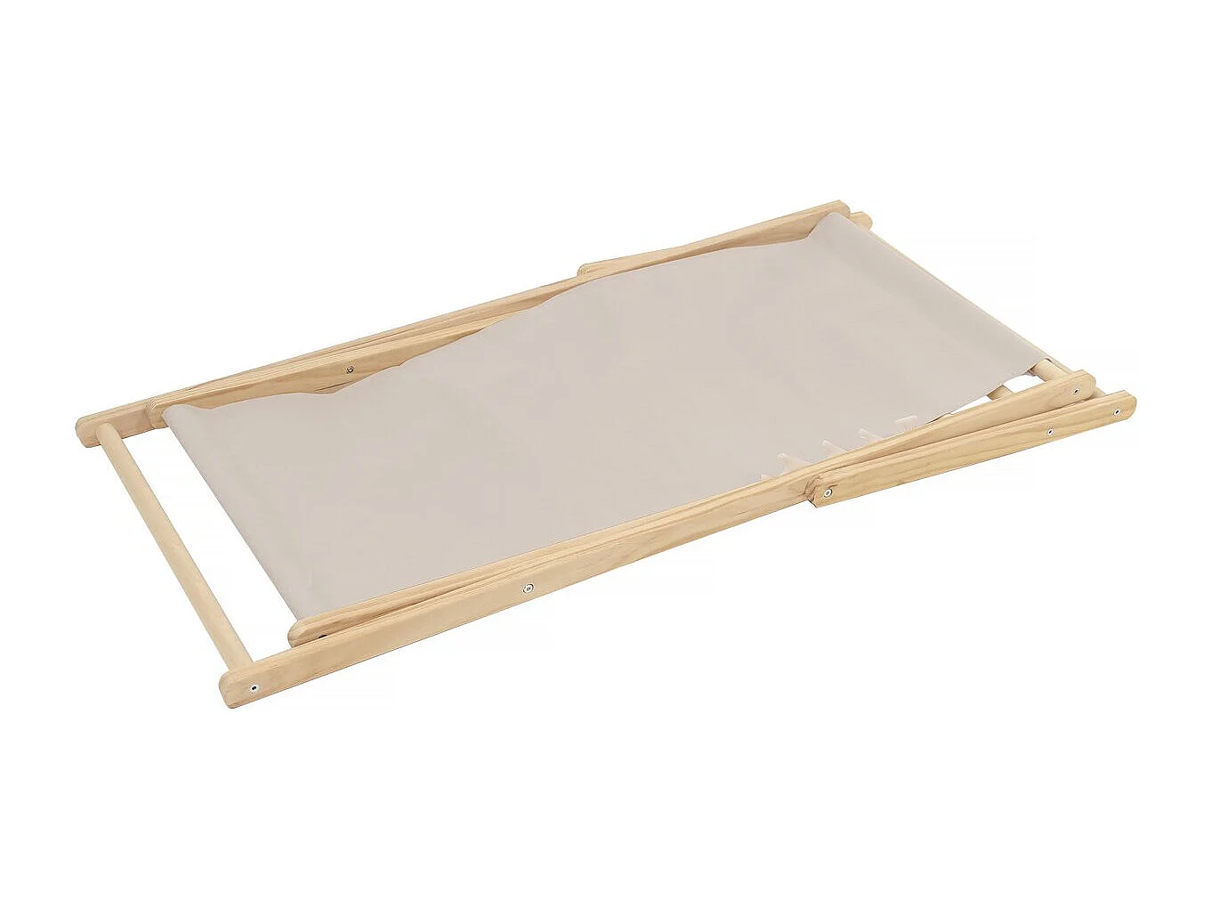 Lot de 2 transats en bois "Chilienne" - 107 x 56.5 x 81 cm - Ecru