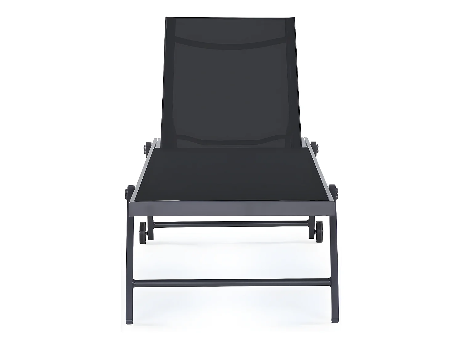 Lot de 2 bains de soleil textilène aluminium "Jolia" - Gris foncé / Noir