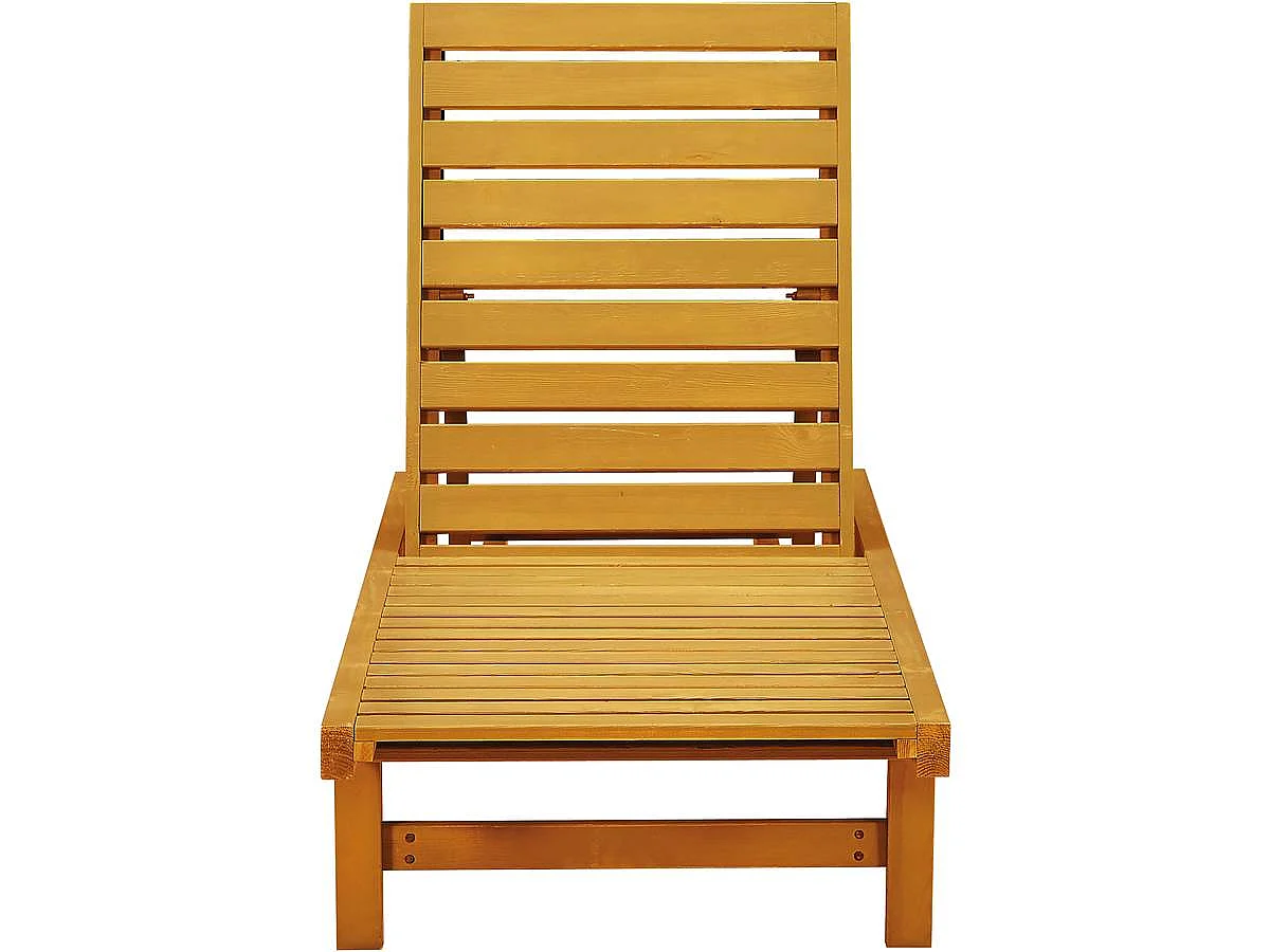 Juego de 2 tumbonas de madera Rawai - Marrón claro