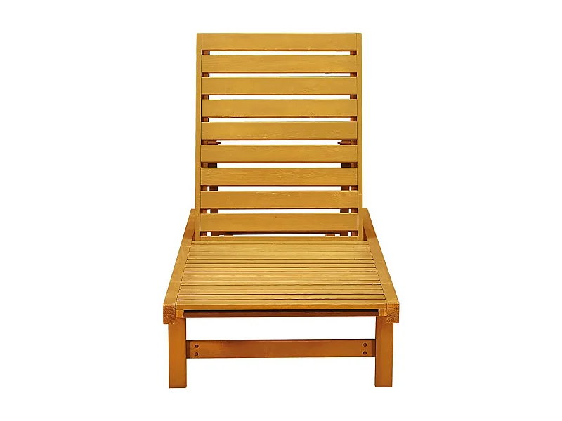 Juego de 2 tumbonas de madera Rawai - Marrón claro