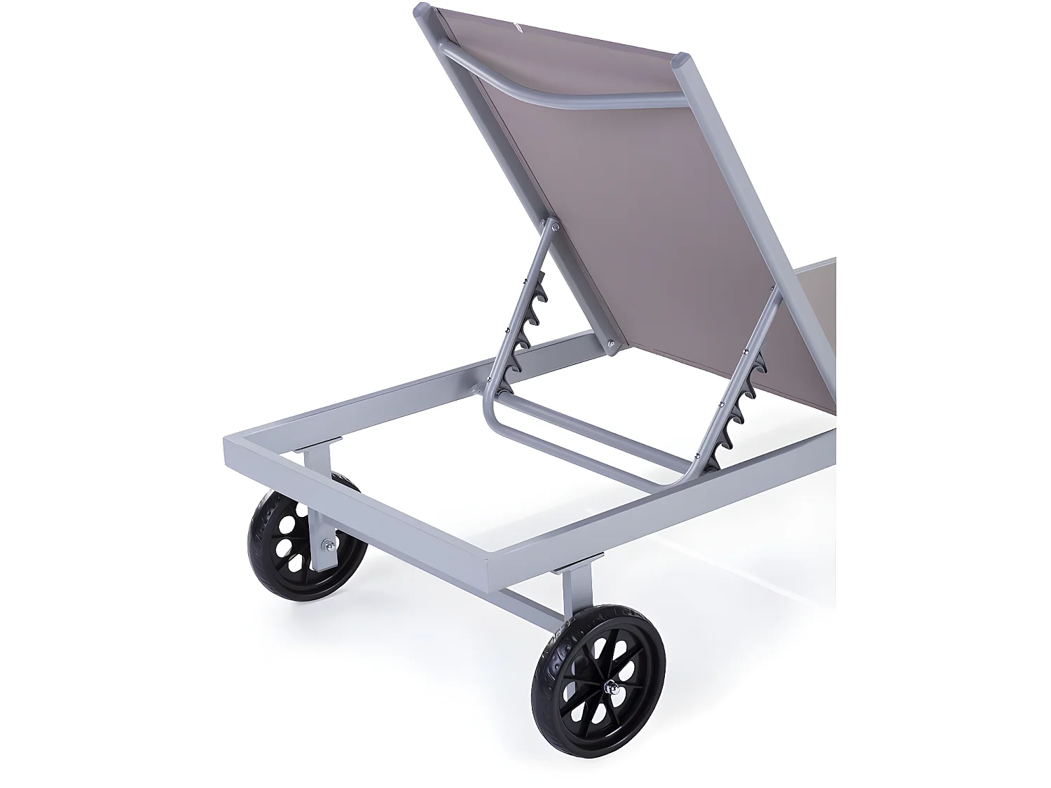 Sonneliege aus Alu/Textilene "Bella" mit Rädern - Taupe