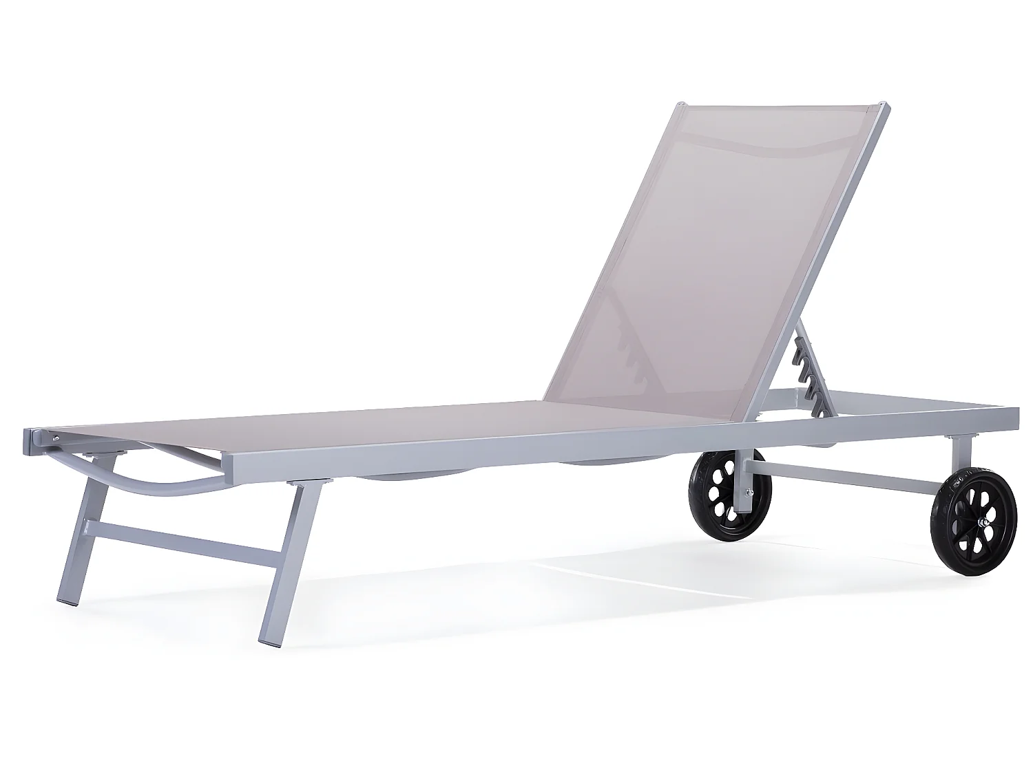 Bain de soleil Alu / Textilene "Bella" avec roues - Taupe