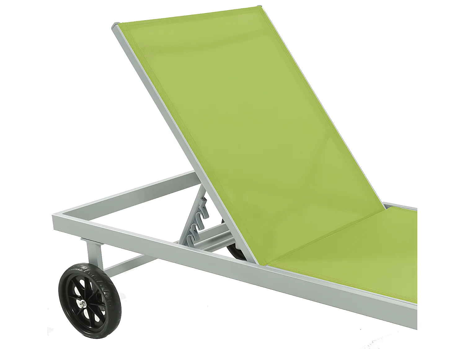 Ligbed tuin ligstoel met wielen aluminium textileen "Bella" - Groen