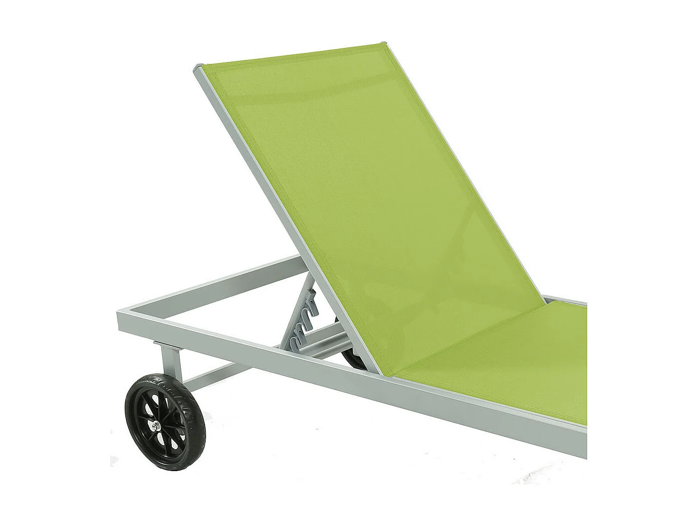 Ligbed tuin ligstoel met wielen aluminium textileen "Bella" - Groen