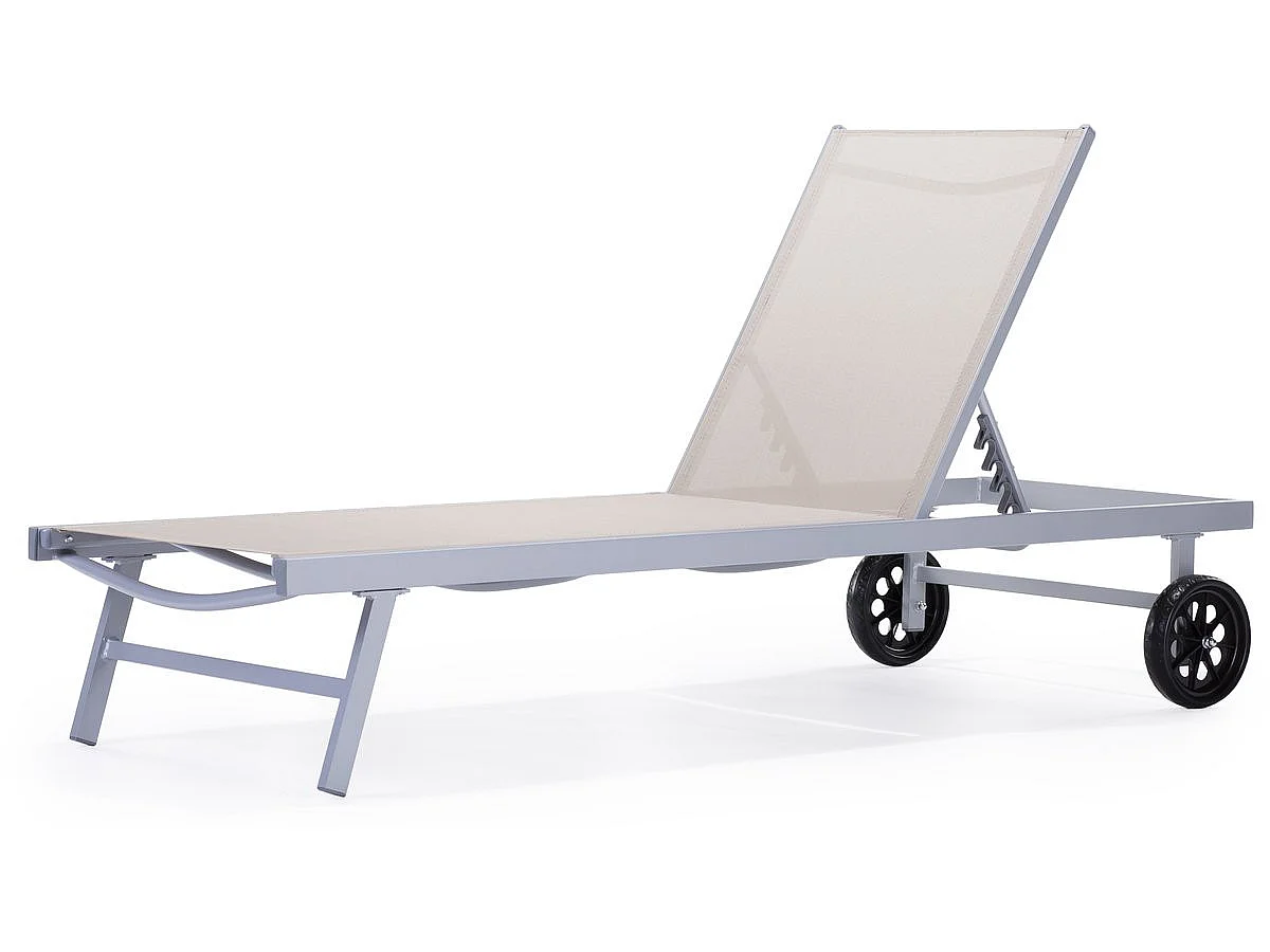 Bain de soleil Alu / Textilene "Bella" avec roues - Vert
