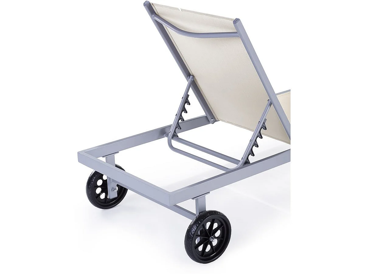 Bain de soleil Alu / Textilene "Bella" avec roues - Vert