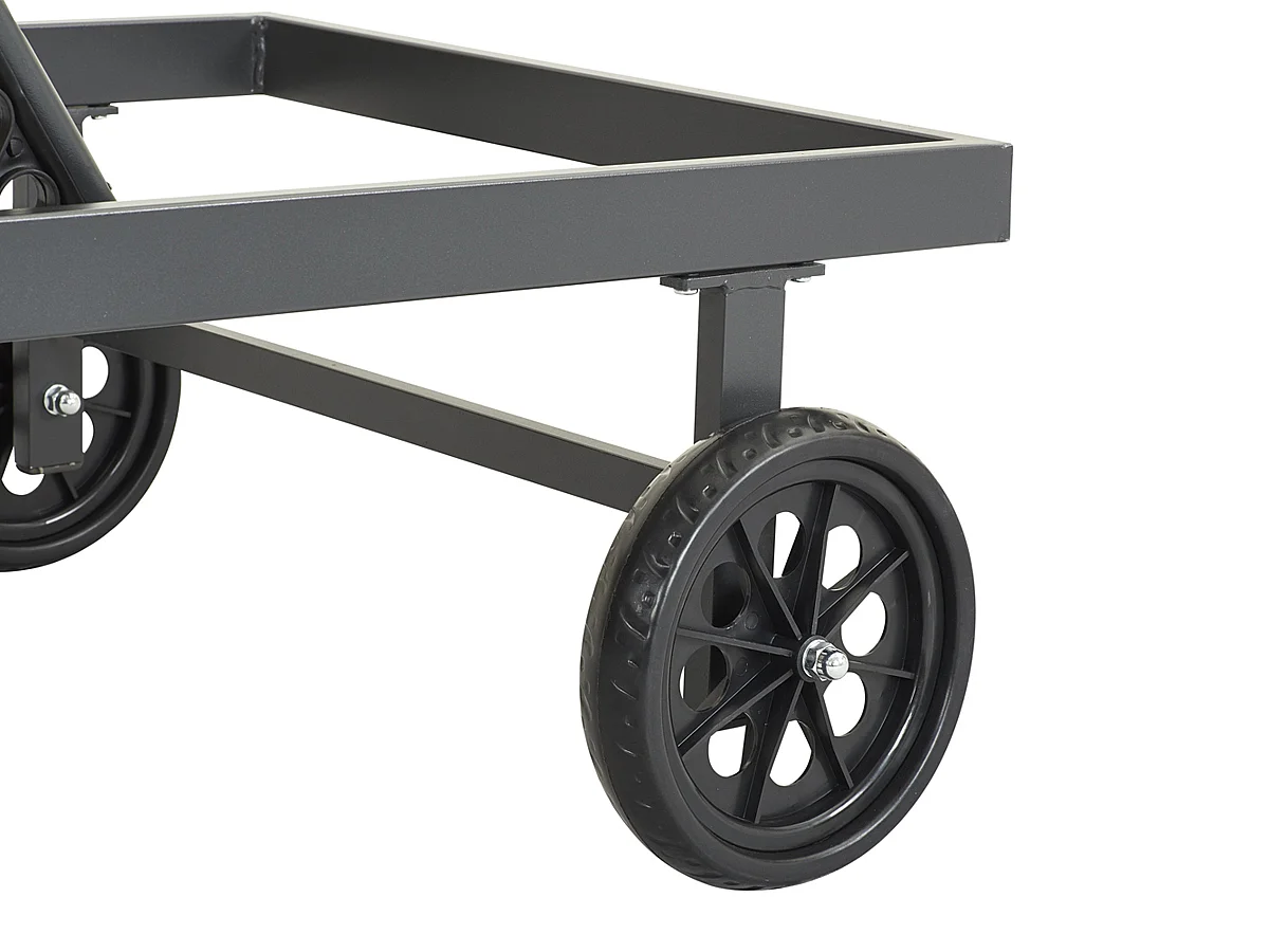 Gewatteerde Textilene Ligstoel "Bella" - Phoenix - Taupe, meervoudig verstelbare rugleuning en wielen voor optimaal comfort