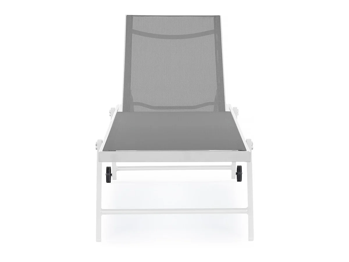 Confezione da 2 lettini solari trapuntati in textilene e alluminio "Jolia" - Phoenix - Grigio / Bianco