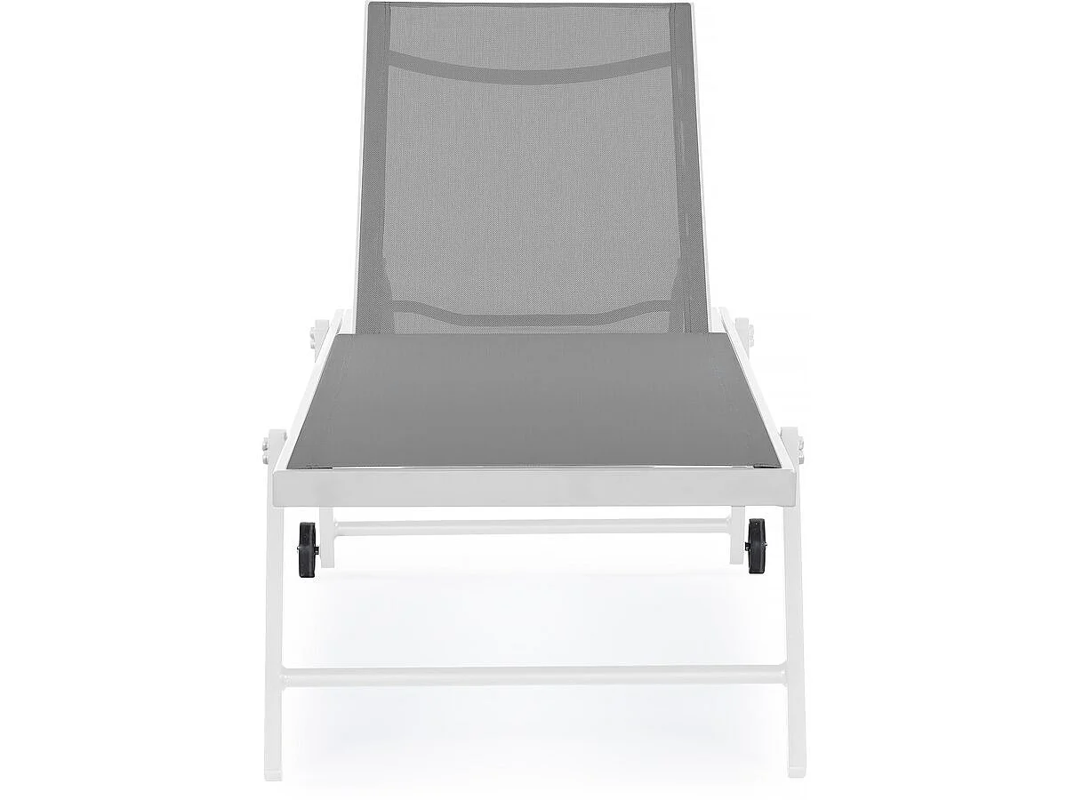 Lot de 2 bains de soleil textilène aluminium "Jolia" - Gris / Blanc