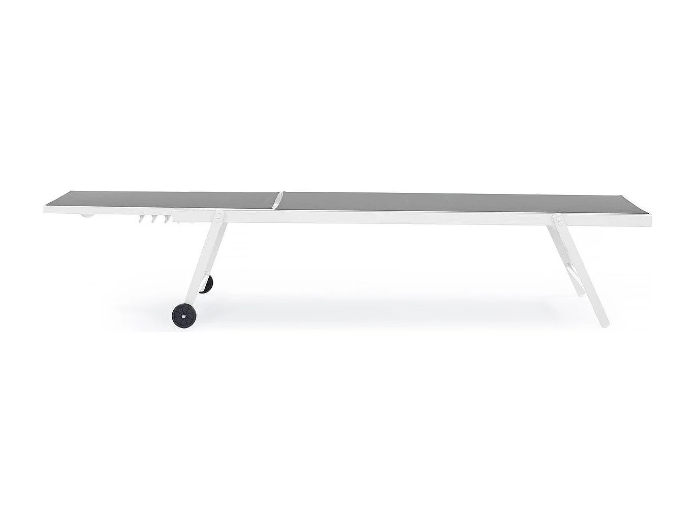 Lot de 2 bains de soleil textilène aluminium "Jolia" - Gris / Blanc