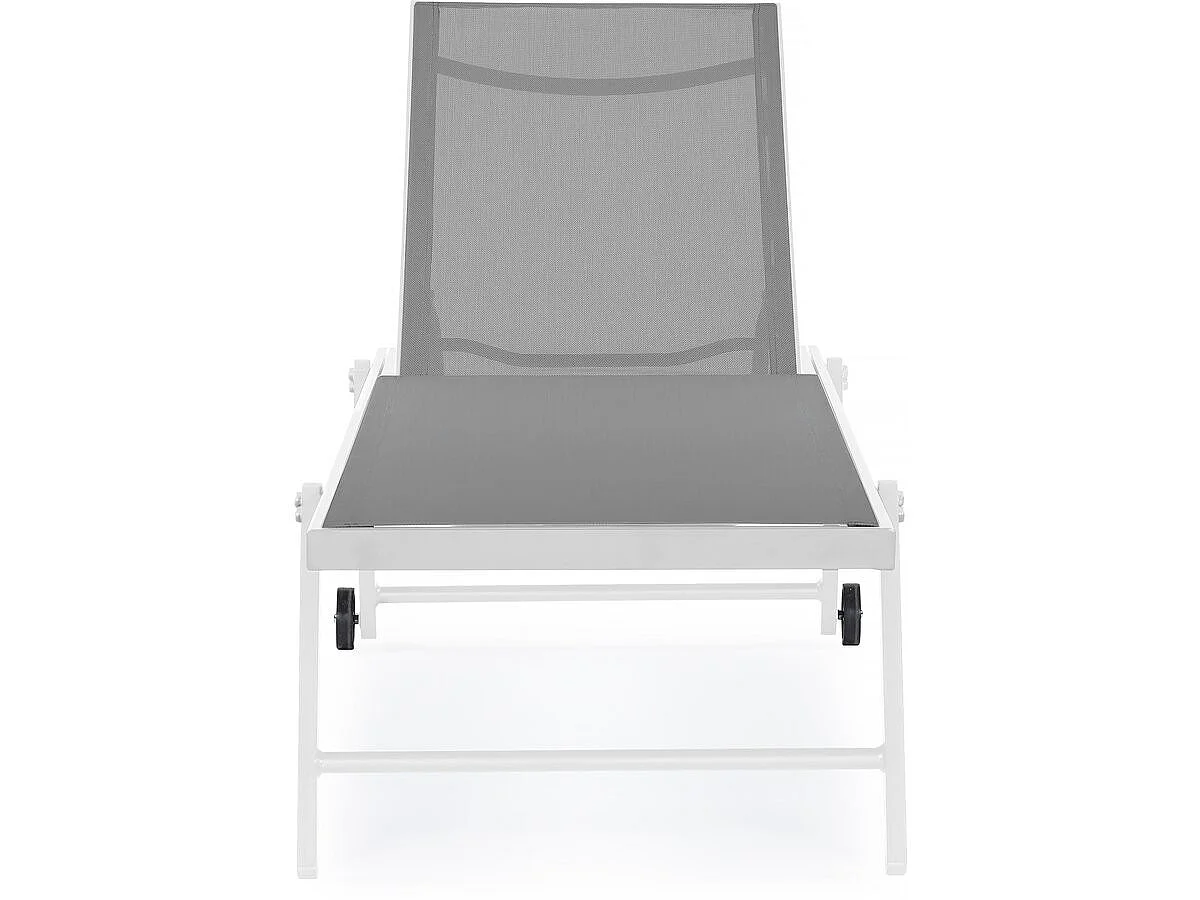 Lot de 2 bains de soleil textilène aluminium "Jolia" - Gris / Blanc