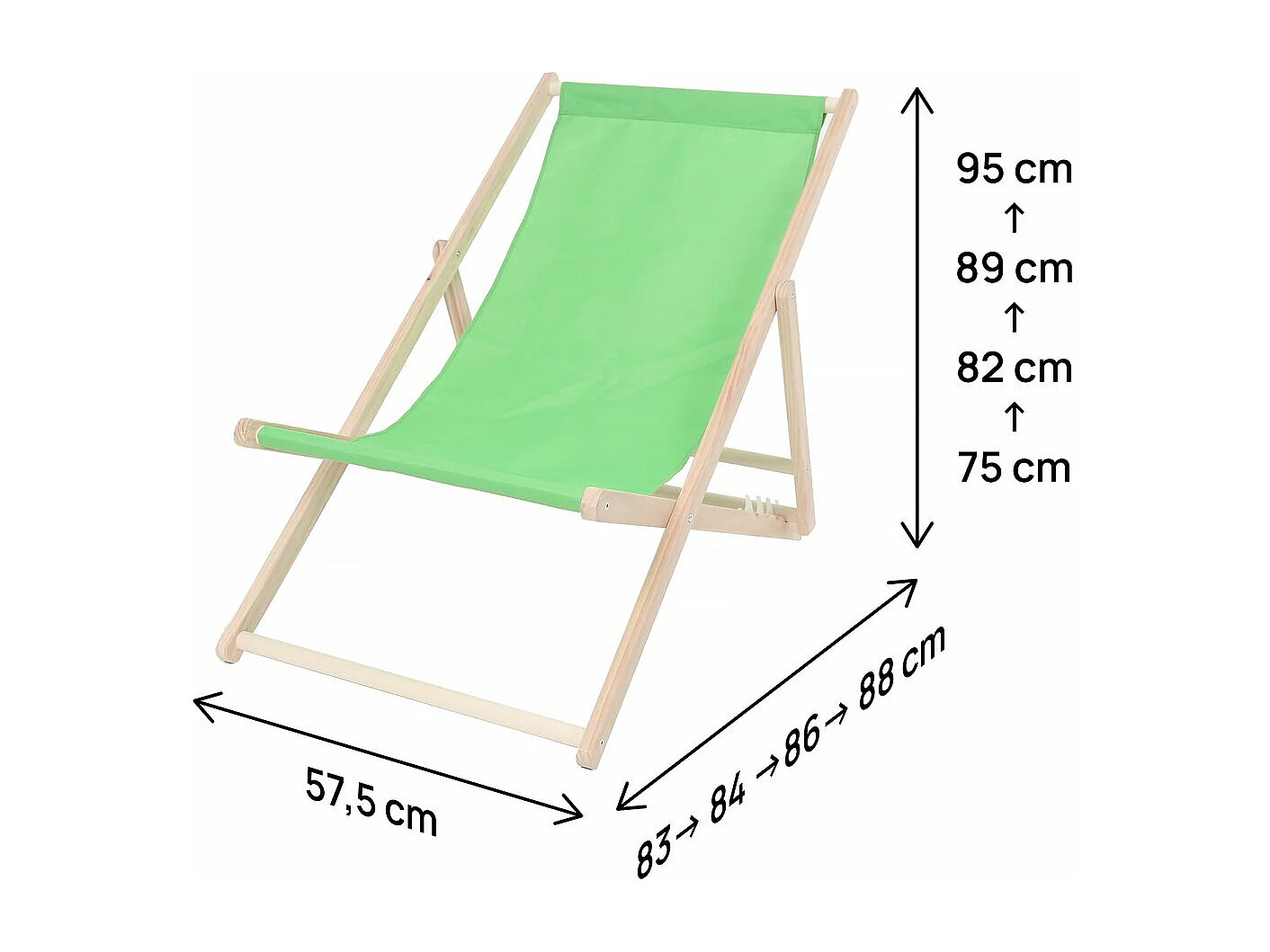 Zestaw 2 leżaków drewnianych "Chillienne" - Zielony