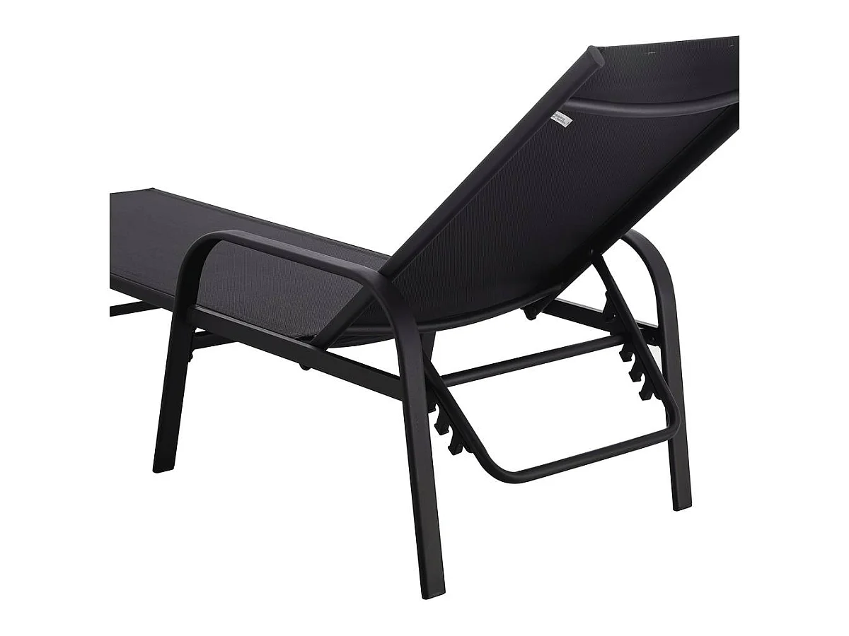 Juego de 2 tumbona de acero "Farniente" - Negra