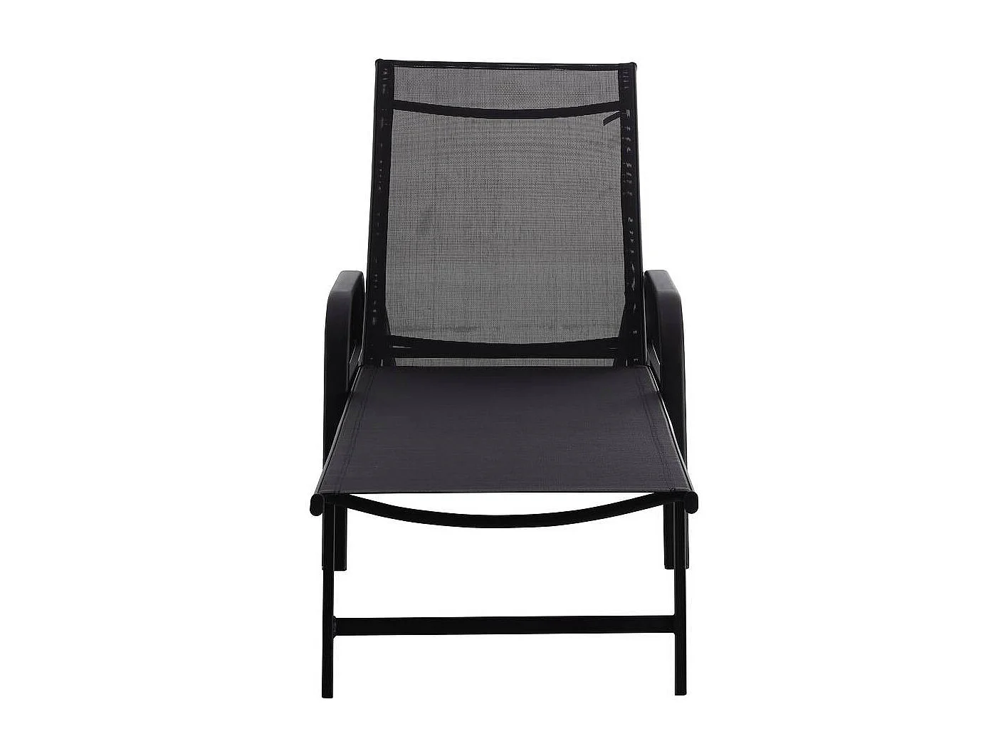 Lot de 2 Bains de soleil en métal avec accoudoirs "Farniente" - Noir