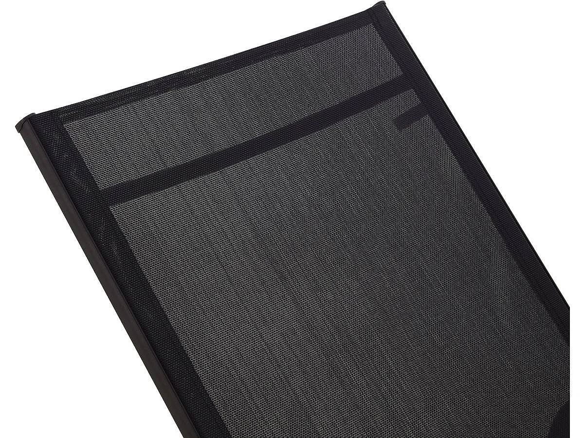 Lot de 2 Bains de soleil en métal avec accoudoirs "Farniente" - Noir