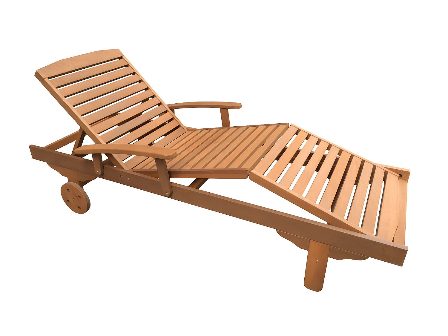 Bain de soleil pliant en bois exotique "Singapour" - Marron clair