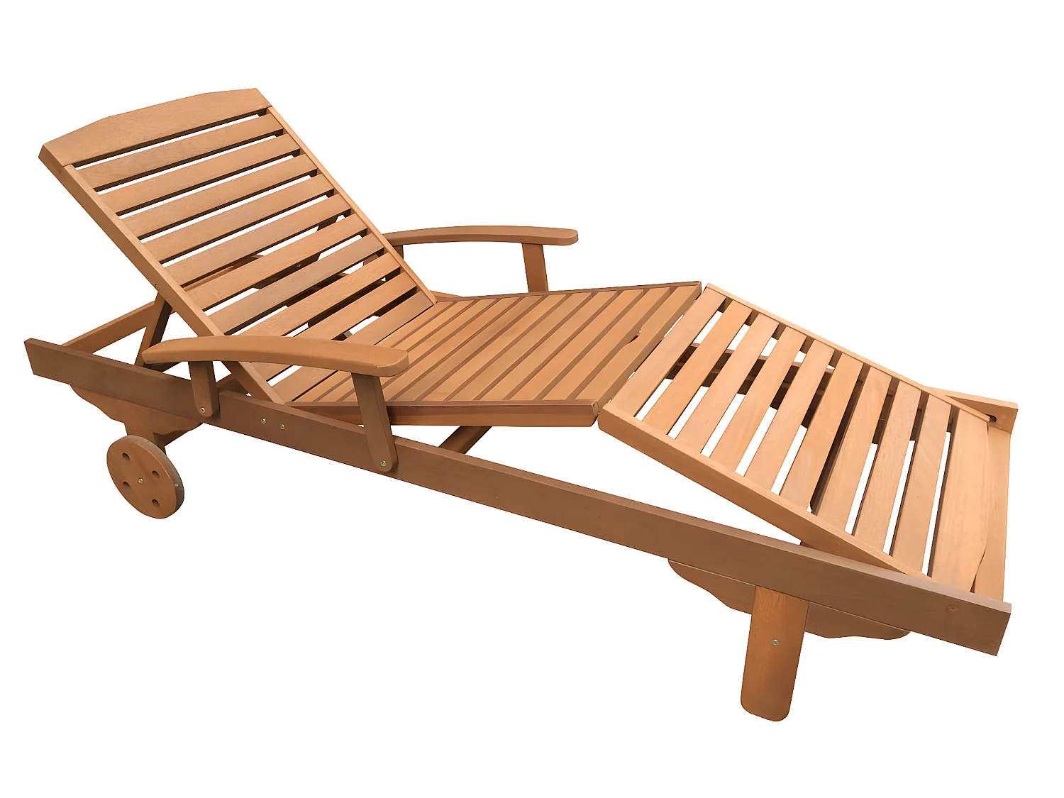 Bain de soleil pliant en bois exotique "Singapour" - Marron clair