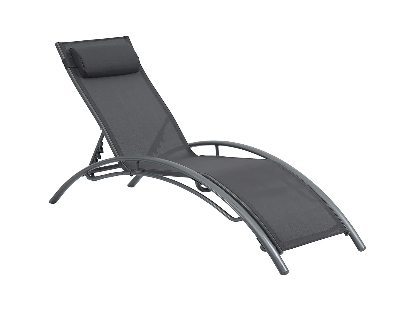 Bain de soleil en aluminium "Beauty" - Phoenix - Gris foncé / Argenté - Lot de 2