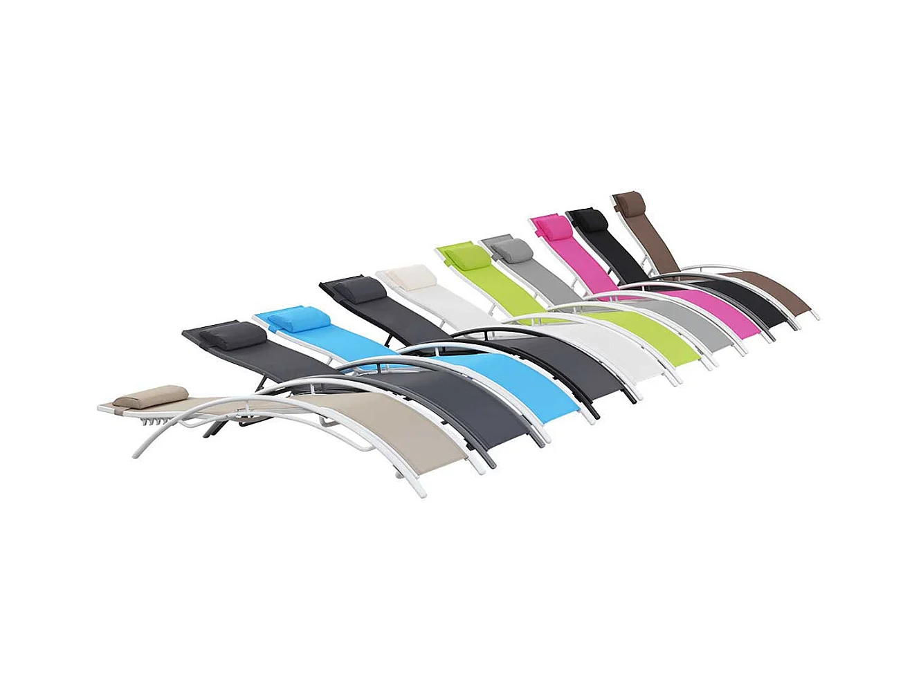 Bain de soleil en aluminium "Beauty" - Phoenix - Gris foncé / Argenté - Lot de 2