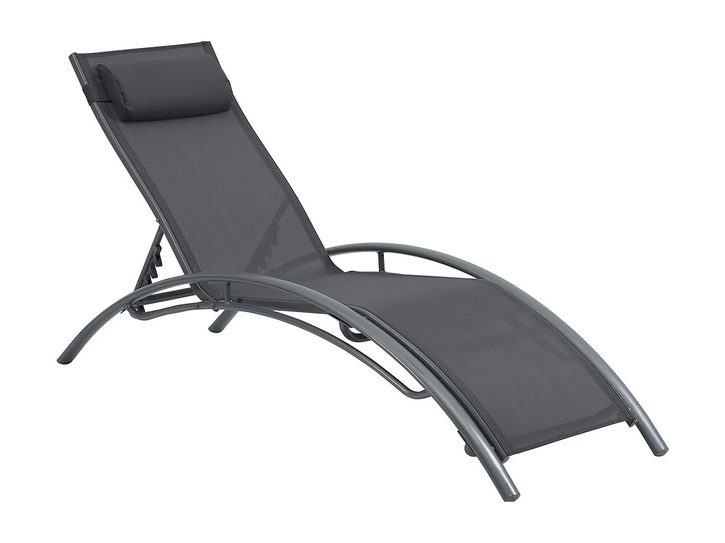 Bain de soleil en aluminium "Beauty" - Phoenix - Gris foncé / Argenté - Lot de 2