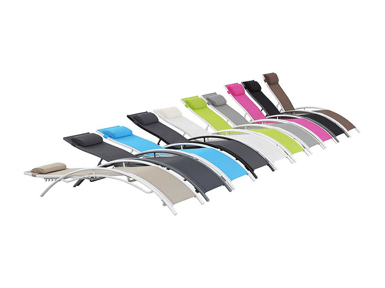 Bain de soleil en aluminium "Beauty" - Phoenix - Gris foncé / Argenté - Lot de 2