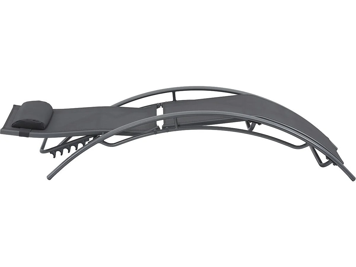 2 lettini in alluminio Beauty - PHOENIX - Grigio scuro / Argentato - set di 2