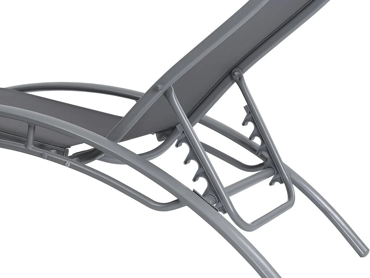 2 lettini in alluminio Beauty - PHOENIX - Grigio scuro / Argentato - set di 2