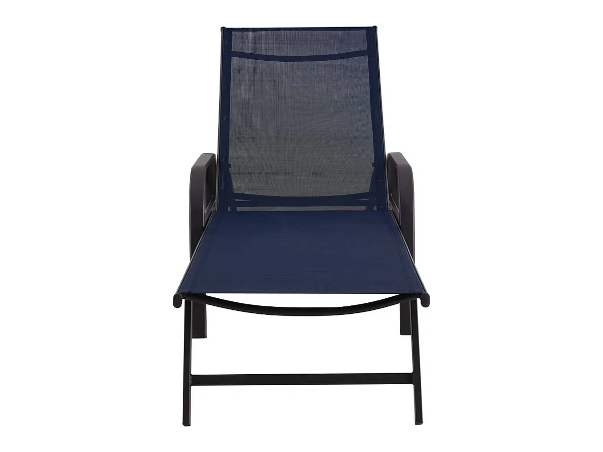 Lot de 2 Bains de soleil en métal "Farniente" - Bleu nuit