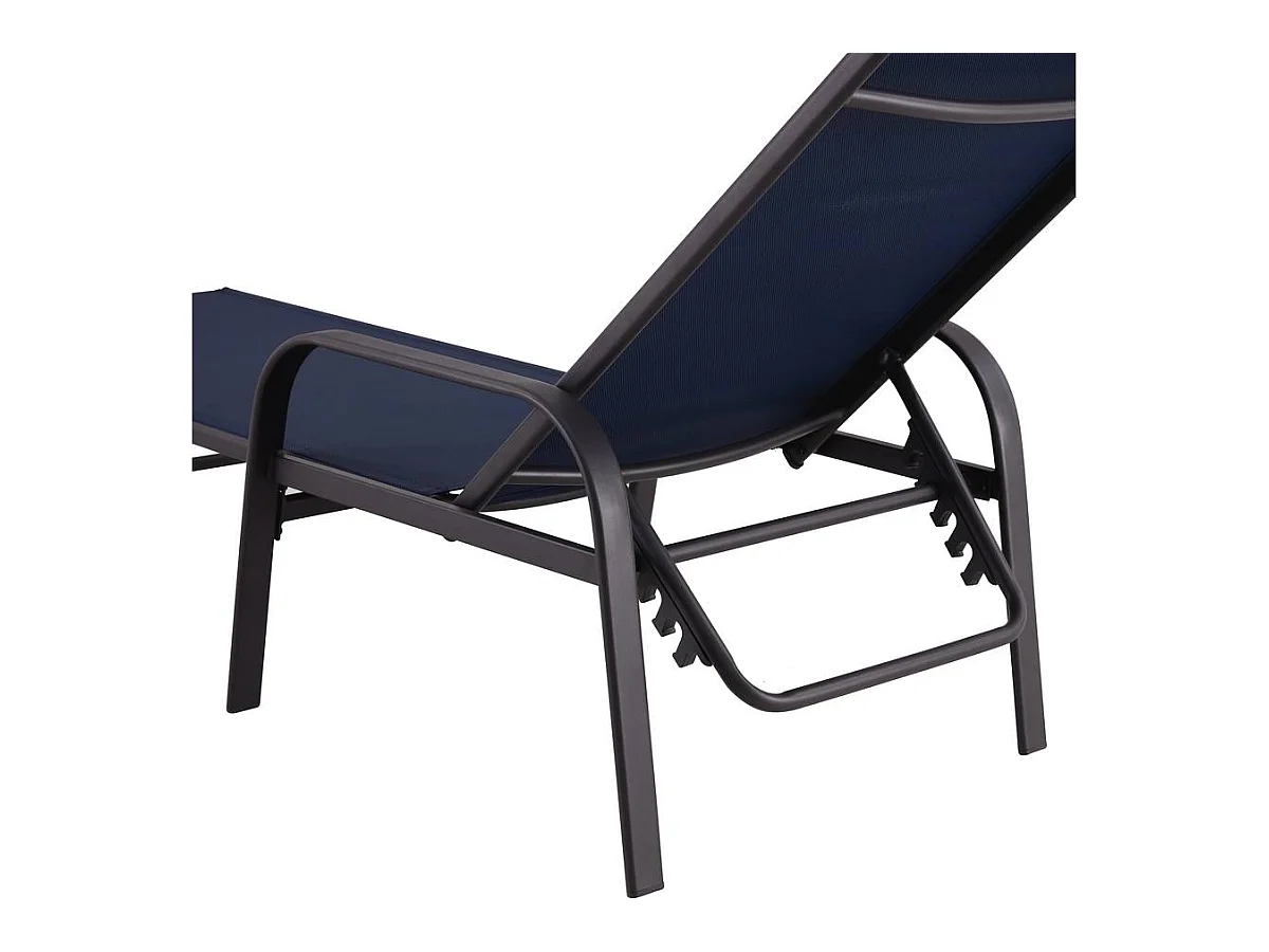 Lot de 2 Bains de soleil en métal "Farniente" - Bleu nuit