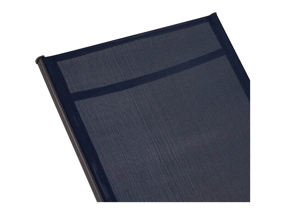 Lot de 2 Bains de soleil en métal "Farniente" - Bleu nuit