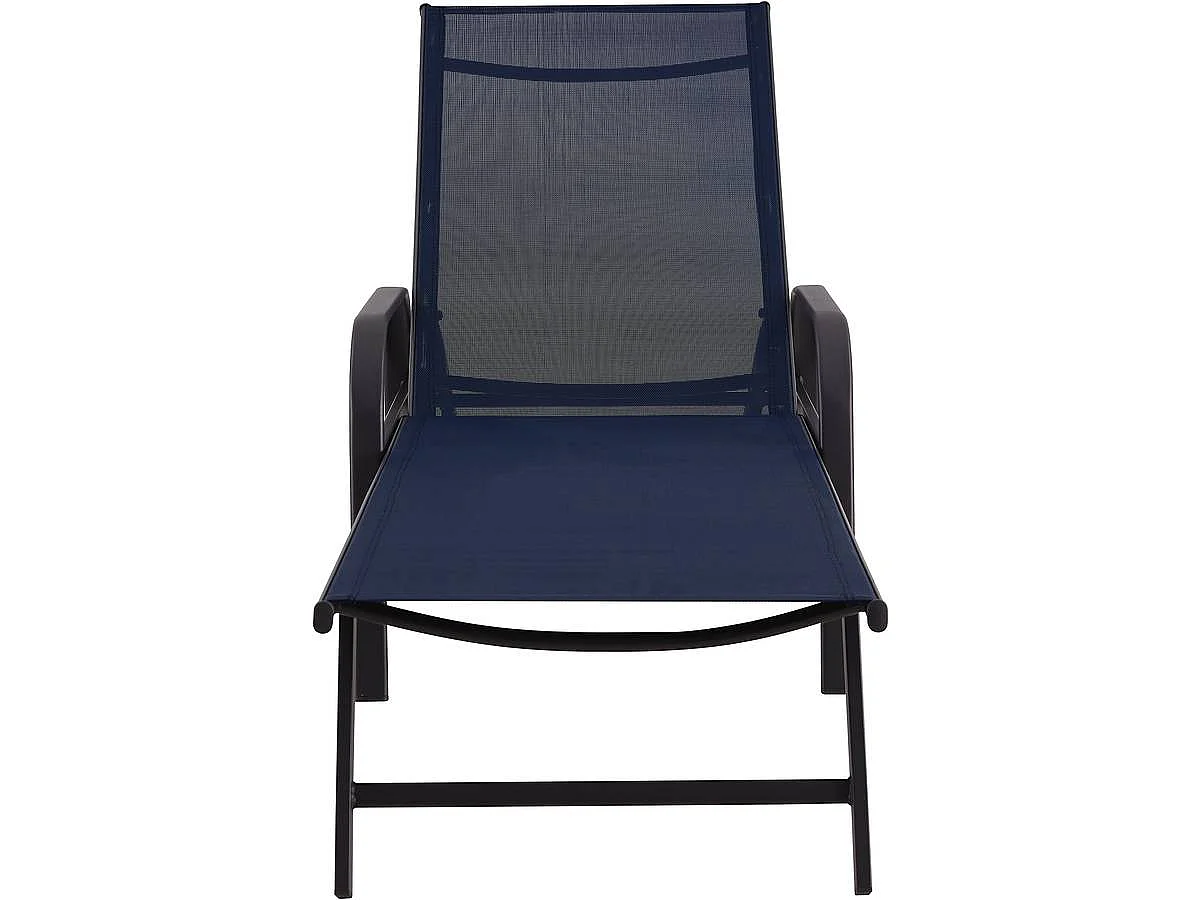 Lot de 2 Bains de soleil en métal "Farniente" - Bleu nuit