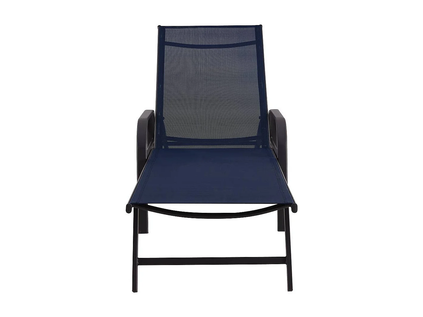 Lot de 2 Bains de soleil en métal avec accoudoirs "Farniente" - Bleu nuit