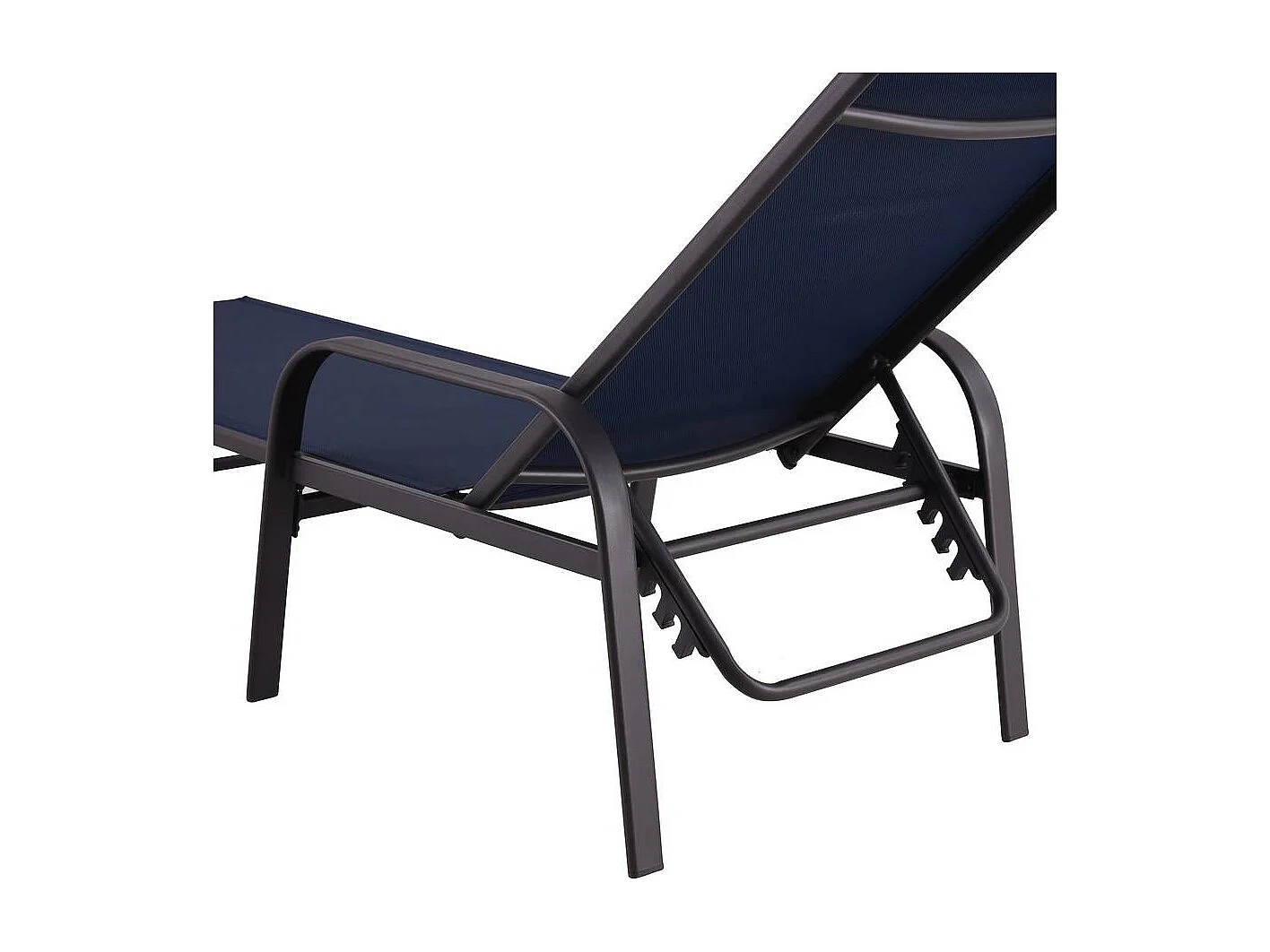 Lot de 2 Bains de soleil en métal avec accoudoirs "Farniente" - Bleu nuit