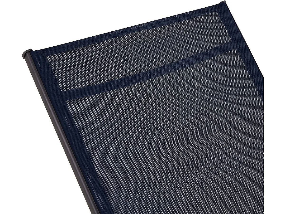 Lot de 2 Bains de soleil en métal avec accoudoirs "Farniente" - Bleu nuit